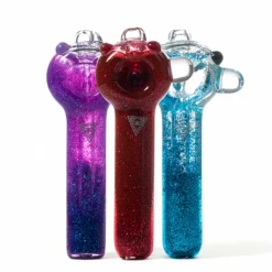 Red Eye Glass 4.5" Sparkle Liquid Pipa in Vetro Borosilicato