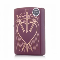 Accendino Zippo Hearts and Daggers Lighter 46723 Maroon